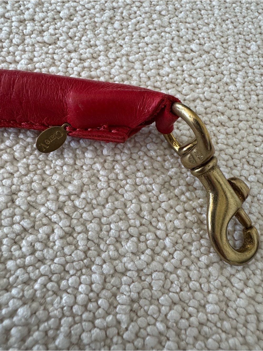Clare V Red Leather Top Handle Purse Strap - Pairs Perfectly w/ Clare V Midi Sac - Picture 4 of 6